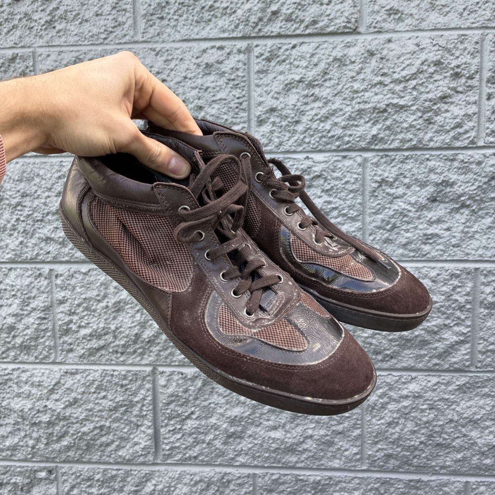 BACCO BUCCI Mens Leather Lace Up Euro Sneaker Italy Suede Brown SIZE 11